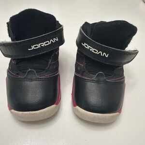 Nike Air Jordan 5C Toddler Shoes Black Pink Hook And‎ Loop Jumpman.         3816